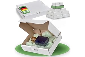 smiley pack 100 x kartonów listowych maxi 180 x 130 x 45 mm, białe, rozmiar i ilość do wyboru, karton wysyłkowy, przesyłka książek, DHL Hermes DPD GLS UPS Deutsche Post (100 sztuk, białe)