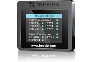 Treedix USB-kabeltestare, USB-C-kabeltestare med 2,4-tums färgskärm, USB-testare stöder kabeltester, resistanstest, Typ-C eMarker för Lightning, Micro-B 2.0