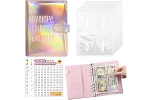 XIRUIUBAO Risparmio Soldi,Libro Risparmio Soldi,Risparmiare Soldi,Libro per Risparmiare Soldi,Raccoglitore Raccoglitore Risparmio Soldi,Challenge del Risparmio per Casa,L'ufficio,25 Inserti (Oro Rosa)