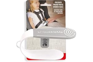 UnbuckleMe Car Seat Buckle Release Tool - Easy Opener Aid for Arthritis, Long Nails, Older Kids - Button Pusher for Infant, Toddler, Convertible 5 pt Harness car Seats - As Seen on Shark Tank (Gray)