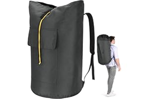 PAMLIAPY Wäschesack Reise Schmutzwäsche XXL 115 Liter, Wäschebeutel mit 2 Gepolsterte Schultergurte, laundry bag travel, Wasserdicht Wäschetasche Faltbare Aufbewahrungsbeutel Kleidung Tasche, Seesack Rucksack