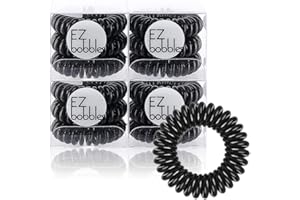STYLANCE 12pcs Elastici per Capelli, elastici per capelli a spirale per donne e ragazze elastici per capelli in plastica serie multicolore a spirale (Nero)