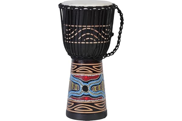 30cm Djembé professionnel Bongo Drum tambour d'autobus percussion motif motif coloré art africain - (Pour les enfants en âge de maternelle)