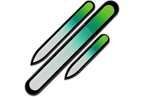 Mont Bleu Conjunto de 3 limas de uñas de cristal de color en estuche de terciopelo negro, vidrio templado checo auténtico, Garantía de por vida | Fabricado a mano en la República Checa