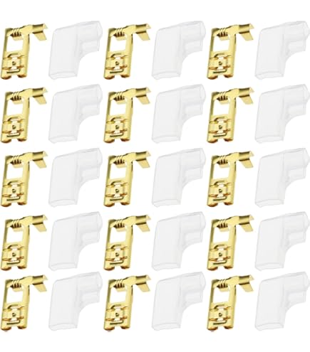 Terminali A Crimpare Faston Femmina Da 6,3 Mm Con Guaina Trasparente - Confezione Da 100 Pezzi