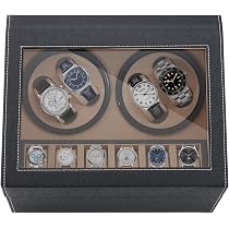 Remontoir Montre Automatique BEWISHOME - Boîte 4 Montres Avec Moteur Silencieux Et LED