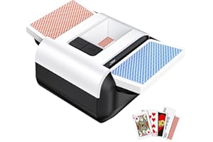KPAW Automatic Card Shuffler 2 Deck, Rechargeable Automatic Card Shuffler with Dual Modes, Low Noise Portable Shuffler-Compatible with Poker, UNO, Bridge, Texas, Phase 10, Card Games for Family