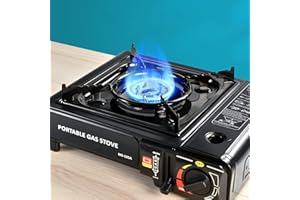 LabTEC Réchaud à gaz portable pour le camping, Réchaud à gaz, simple brûleur, système d'allumage automatique, 2,9 KW, réchaud compact pour l'extérieur,gaziniere gaz pour la cuisine en plein air BBQ