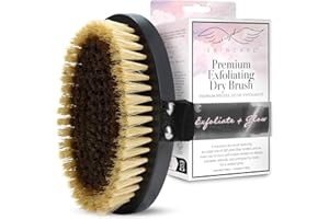 Seraphic Skincare Brosse Exfoliante à Sec pour une Peau Lisse et Éclatante, Stimule la Circulation – Brosse Anti-Cellulite et Drainage Lymphatique – Poils de Sisal et Cuivre Ionique