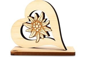 SAGL.TIROL HOLZMANUFAKTUR Sagl.tirol - Cuore in legno di cembro su base con stella alpina