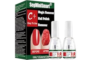 SEGMINISMART Magic Soak Off Gel,Gel Polish Remover, Facilmente e Rapidamente,Remover Semipermanente Unghie,Non Danneggia le Unghie,15 ml(2 Pezzi)