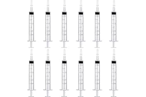 Mooshy Set di siringhe, 12 siringhe usa e getta, 3 ml, siringa per colostro, senza ago, siringa per misurazione del liquido, alimentazione degli animali, irrigazione delle piante