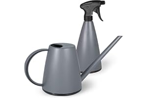 MESTO Lucky Stone Gießkanne 1L Set inkl. MINI Stone Handzerstäuber 0,79L | Sprühflasche & Giesskanne für Zimmerpflanzen & Garten | Bewässerung & Pflanzenpflege | Verstellbare Düse | Indoor & Outdoor