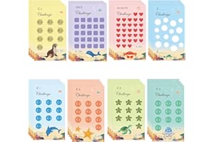 POP RESIN Ocean-Themed Savings Challenge Trackers – 8 Designs x 6Pcs, Money Saving Wallet Budget Cards, Financial Planner Organizer For Multiple Budget Cards For Savings Journey Planner Cash Envelope System