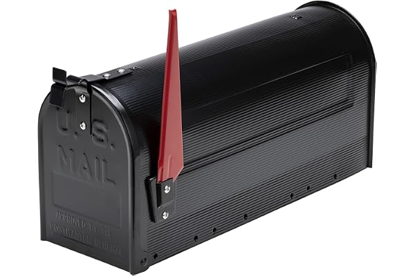 BURG-WÄCHTER Boîte aux lettres américaine, U.S. Mailbox avec fanion pivotant sans fenêtre pour le nom, Acier, US-Box 891 S, Noir (similaire RAL 9005)
