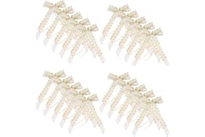 PAITOK Nœud de ruban de mariage pour voiture, 20 pièces nœud d'antenne blanc style papillon nœud décoratif vintage pour l'emballage des cadeaux de Noël, décoration de mariage pour voiture