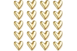 MAXMOC 20 Stück Kühlschrankmagnete,Gold Herz Magnete für Magnettafel Kühlschrank Magnete,3D Kleine Dekorative Kühlschrankmagnete für Whiteboard,Kühlschrank,Kalender,Küche,Büro und Klassenzimmer