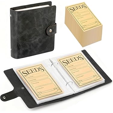 Classeur/organisateur De Graines En Cuir PU - Système à 2 Anneaux, Pages Amovibles - Pour Stocker Graines, Photos, Documents