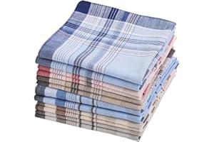 emlstyle cotton men's handkerchiefs, Classic Hankie for Grooms, Weddings, Prom, Celebration, Party,Pack of 12