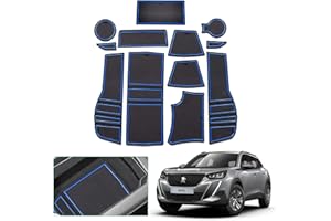 GAFAT 2008 e-2008 2020-2024 2025 Non-slip Mat, 2008 Restyling Rubber Mats Armrest Center Console, Cup Holder, Door Groove, 2008 Accessories (Blue)