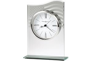 Howard Miller Liberty Table Clock 645-779 – Patriotic Beveled Glass Home Decor with Quartz, Alarm Movement