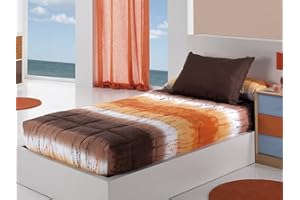 CAÑETE Lanovenanube - Edredón Ajustable LOICA Cama 90 - Color Naranja