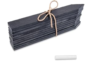 Navaris Set di 10 cartellini per Piante in Ardesia - cartellini orto targhette in Pietra scrivibili Gesso S 15 x 2,5cm Etichette Giardino Fiori vasi