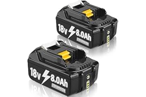 2X 18V 8.0Ah Ersatzakku für ma-Kita BL1860B BL1860 BL1840 BL1830 BL1815 BL1835 BL1860B BL1850B BL1845 BL1835 194205-L1845 BL1890 BL1415 BL1430 BL1440 BL1835 194205-3 LXT-400 with LED Werkzeugakku