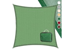 LOLAhome Toldo Vela de Sombra ANTICHARCOS | 5x5 m Cuadrado Verde | Fibras Alta Resistencia 200gr/m² HDPE, Protección UV, Transpirable | para Exteriores: Jardín, Patio, Terraza