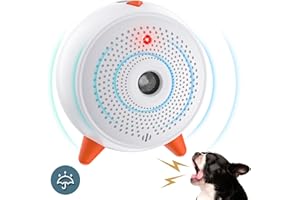 QUEENMEW Anti Bellen Gerät, Ultraschall Anti-Bell-Gerät mit 33ft, Automatisch Antibell für Hunde, Wiederaufladbares& Wasserdichtes Hund Ultraschall Anti Bellgerät für Große KleineHunde Innen Außenbereich