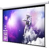 celexon Basic elektrische Beamer-Motor-Leinwand optimal für Heimkino, Präsentation, Schule und Business inkl. Fernbedienung -