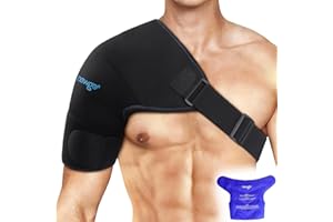 NEWGO Shoulder Ice Pack Rotator Cuff Cold Therapy, FSA HSA Eligible, Shoulder Ice Pack Wrap Cold Pack for Pain Relief, Recovery After Surgery, Sore Muscles, Tendonitis- Black
