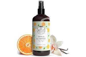 BELLY OUR MUTUAL FRIEND Belly Natural Dog Perfume & Deodorant Spray, Long-Lasting Dog Smell Eliminator - Freshens Coat, Neutralizes Odors, Vegan Formula for Daily Use, 250ml (Vanilla & Orange)