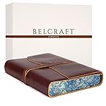 Venezia Romantica Diario/Taccuino in Pelle, Realizzato a mano da Artigiani Toscani, Include Scatola Regalo, A5 Testa di Moro