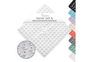 ‎TONIAMO Toniamo Duschmatte rutschfest 53x53 cm | Antirutschmatte Dusche quadratisch | Rutschmatte Dusche antibakteriell & maschinenfest | Duscheinlage rutschfest BPA-frei | Weiß