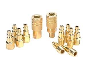 Air Coupler and Plug Kit 1/4 NPT Air Fittings Astarye 12 Pieces Industrial Type D Quick Connect Set