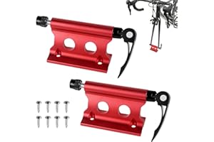 SUPAWAY 2 Stück Fahrrad Gabelhalterung, Vorderradgabel Fester Clip, Gabelbefestigungshalterung Aluminiumlegierung Fahrradgabelhalterung mit Schnellspanner Zubehör für Transport Reisen Outdoor (Rot)