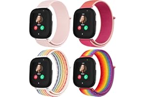 Raradev 4 Stück Kinder Nylon Loop kompatibel mit Xplora X6 Play Armband, 20mm Weiche, verstellbare Klettriemen, die einfach zu tragen sind für Xplora X6 Play/ X6 Pro/Anio6/Anio5, Mädchen,Jungen