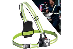 CORPOWER Lampe Running, 500 Lumens Lampe de Course à Pied Rechargeable par USB, Réglable à 90°, Lampes Pectorale Running avec Double Sangle Bandes Réfléchissantes, pour Jogging, Camping, Sports Extérieur