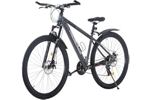TRIOBLADE 24/26/27.5/29 Inch Mountain Bike 21 Speeds Bike 17.5 Inch Lightweight Aluminium Frame Bicycle for Adult Men Women, Lockout Suspension Fork, Dual Disc Brake