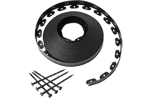 GOTGELIF 30m Flexible Lawn Garden Edging Border, 5CM High Plastic Grass Path Edge with 120 Reinforced Pegs, Professional Landscape Borders Dividers for Yard, Flower Bed, Gravel, All Weather Resistant
