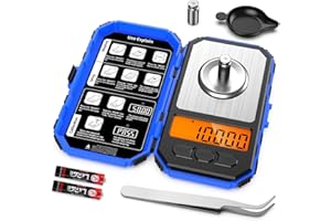 Ankilo Báscula Cocina de Alta Precision, 50g/0.001g Báscula Precisión Digital, Balanza Digital de Miligramos con 20g de Calibración Pesas Pinzas, Escala de Bolsillo, Azul