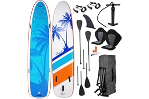 BRAST Paddle Gonflable Paddle Gonflable Adulte 200kg + Enfants Family Rigide 210kg 12'2'' 20psi Woven Drop Stitch kit Complet – Planche Gonflable Sup 370x76x15cm