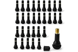 CMJSGG Valvula Rueda 30 Piezas, Universal Tubeless Neumático Válvula, Buen Sellado y Durabilidad, para Motos, Coches, Bicicletas (Negro) 0XBIT