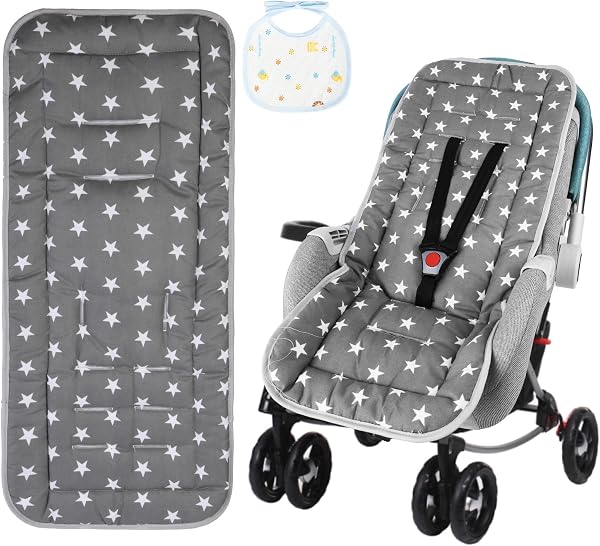 AOGOE Colchoneta para Sillas de Paseo, Cojín Carro Bebe Universal, Forro de Cochecito de Bebé, Forro para Asiento de Cochecito para El Cochecito y Asiento Carro, Transpirable Suave Algodón - 1