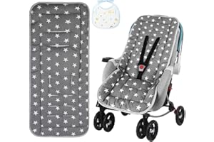 AOGOE Copriseduta Passeggino Universale, Cotone Materassino Passeggino e bavaglie per neonati, Cuscino Riduttore per Passeggino a Doppia Facciata, Cuscino Passeggino Traspirante e Morbido