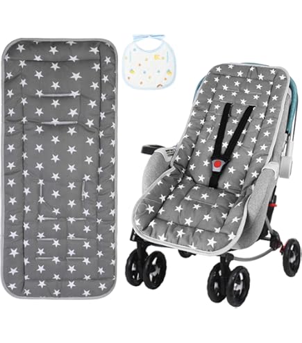 Cuscino Passeggino Universale Lavabile - Doppia Faccia, Imbottitura In Cotone, Nero - Foto 3