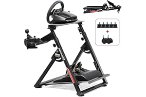 GTPLAYER Supporto del volante per il volante da gioco G923 G29 G920 T300RST500RS Force Feedback e cambio TH8A V1 - Poggiapiedi regolabile in altezza, rosso (Pro Red)