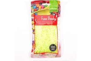 Vaessen Creative Perles à Repasser - Vert Glow in the Dark - 1100 perles - Phosphorescent - pour Bijoux, Decorations DIY et Loisirs Créaifs