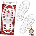 2 Pack Santa Footprint Stencils - Durable Reusable Plastic for Father Christmas Boot Foot Snow Templates